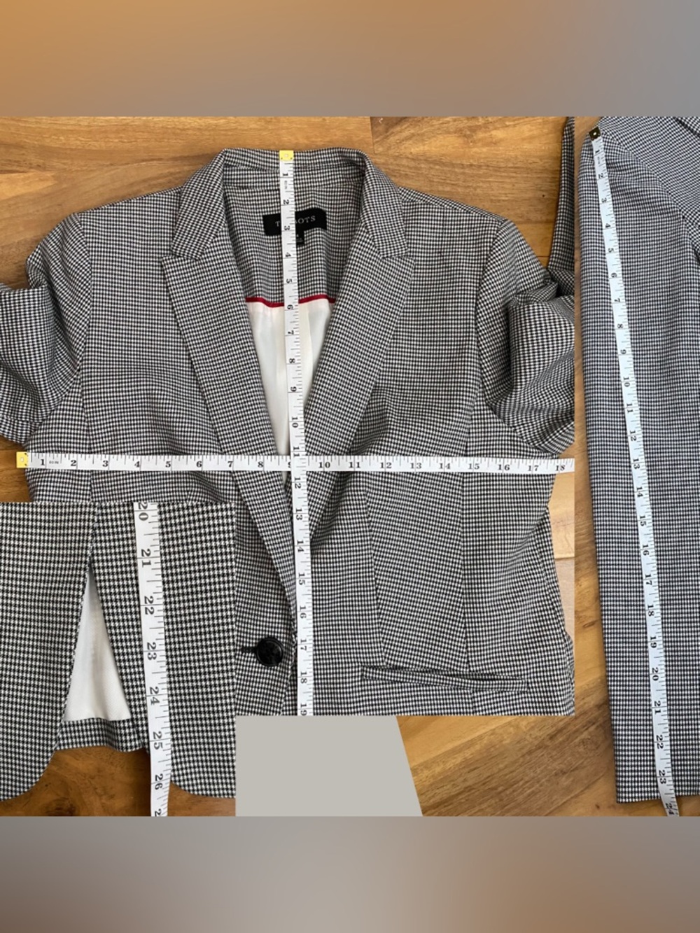 Talbots Houndstooth Prince of Wales Check Blazer Tailored Career Jacket Preppy 4 - Picture 7 of 8